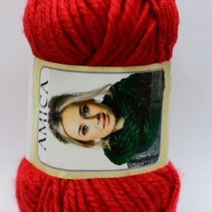 Fir de tricotat sau crosetat - Fire tip mohair din acril AMICA ROSU - 309