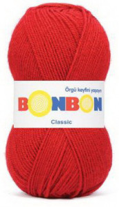 Fir de tricotat sau crosetat - Fire tip mohair din acril BONBON CLASIC ROSU 98619