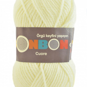 Fir de tricotat sau crosetat - Fire tip mohair din acril BONBON CUORE - CREAM - 98223