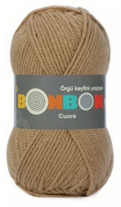 Fir de tricotat sau crosetat - Fire tip mohair din acril BONBON CUORE - BEJ - 98672