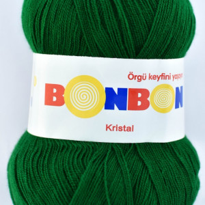 Fir de tricotat sau crosetat - Fire tip mohair din acril BONBON KRISTAL Verde 98325
