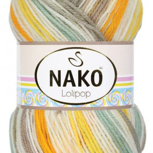 Fir de tricotat sau crosetat - Fire tip mohair din acril degrade Nako Lolipop degrade 82845
