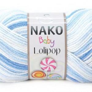 Fir de tricotat sau crosetat - Fire tip mohair din acril degrade Nako Lolipop bleo 80431