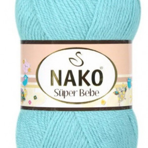 Fir de tricotat sau crosetat - Fire tip mohair din acril Nako SUPER BEBE ALBASTRU 10482