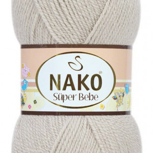 Fir de tricotat sau crosetat - Fire tip mohair din acril Nako SUPER BEBE BEJ 6383