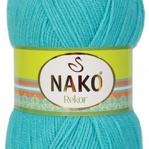 Fir de tricotat sau crosetat - Fire tip mohair din acril premium Nako REKOR TURQUAZ 2253