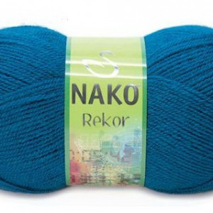 Fir de tricotat sau crosetat - Fire tip mohair din acril premium Nako REKOR TURCOAZ 10328