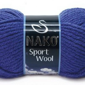Fir de tricotat sau crosetat - Fire tip mohair din acril si lana Nako Sport Wool ALBASTRU 10472