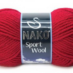 Fir de tricotat sau crosetat - Fire tip mohair din acril si lana Nako Sport Wool rosu 3641