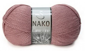 Fir de tricotat sau crosetat - Fire tip mohair din acril si poliester metalic NAKO LAME FINE MARO 10755