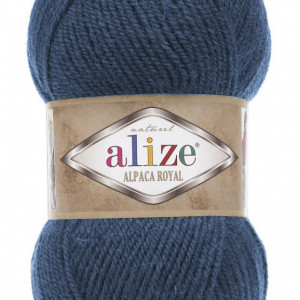 Fir de tricotat sau crosetat - Fire tip mohair din alpaca 30%, lana 15%, acril 55% Alize Alpaca Royal ALBASTRU 381