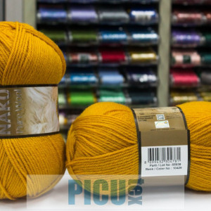 Fir de tricotat sau crosetat - Fire tip mohair din lana 100% Nako PURE WOOL GALBEN 10429 - Img 2