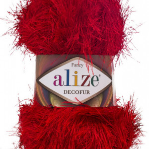 Fir de tricotat sau crosetat - FANCY - ALIZE DECOFUR ROSU 56
