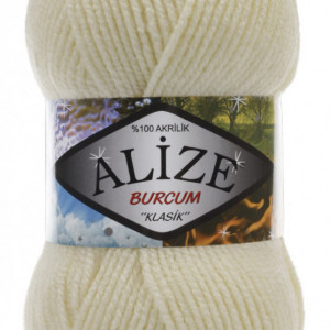Fir de tricotat sau crosetat - Fir ACRILIC ALIZE BURCUM KLASIK CREAM 01