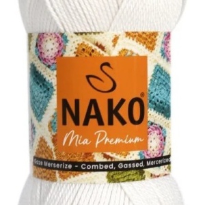 Fir de tricotat sau crosetat - Fir BUMBAC 100% NAKO MIA PREMIUM ALB 208
