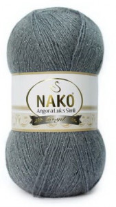 Fir de tricotat sau crosetat - Fire tip mohair acril NAKO ANGORA LUKS SIMLI GRI COD 3468
