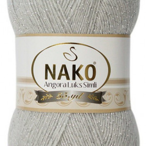 Fir de tricotat sau crosetat - Fire tip mohair acril NAKO ANGORA LUKS SIMLI GRI COD 969