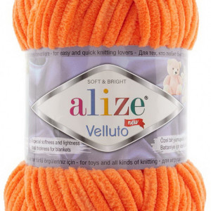 Fir de tricotat sau crosetat - Fire tip mohair din acril ALIZE VELLUTO PORTOCALIU 550