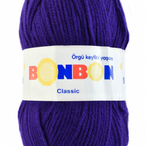 Fir de tricotat sau crosetat - Fire tip mohair din acril BONBON CLASIC MOV 98404