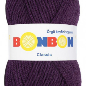 Fir de tricotat sau crosetat - Fire tip mohair din acril BONBON CLASIC MOV 98232