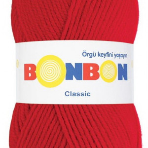 Fir de tricotat sau crosetat - Fire tip mohair din acril BONBON CLASIC ROSU 98211