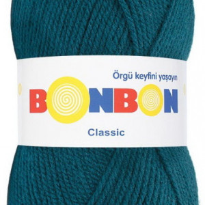 Fir de tricotat sau crosetat - Fire tip mohair din acril BONBON CLASIC TURQUAZ 98577