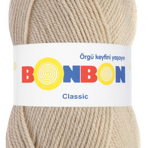 Fir de tricotat sau crosetat - Fire tip mohair din acril BONBON CLASIC BEJ 98603