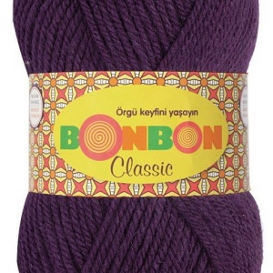 Fir de tricotat sau crosetat - Fire tip mohair din acril BONBON CLASIC MOV 98232
