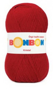 Fir de tricotat sau crosetat - Fire tip mohair din acril BONBON KRISTAL ROSU 98796