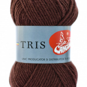 Fir de tricotat sau crosetat - Fire tip mohair din acril CANGURO - TRIS MARO 329
