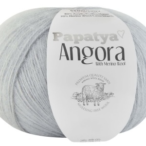 Fir de tricotat sau crosetat - Fire tip mohair din acril Kamgarn Papatya Angora GRI 2530