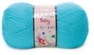 Fir de tricotat sau crosetat - Fire tip mohair din acril Nako Baby turcoaz 3323