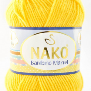 Fir de tricotat sau crosetat - Fire tip mohair din acril Nako Baby MARVEL GALBEN 6410