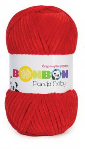 Fir de tricotat sau crosetat - Fire tip mohair din acril NAKO BONBON PANDA BABY ROSU 3108