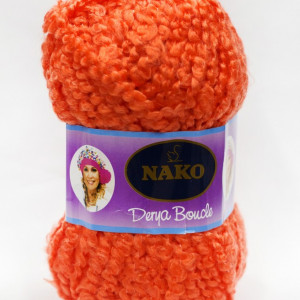 Fir de tricotat sau crosetat - Fire tip mohair din acril NAKO DERYA BOUCLE portocaliu 6189