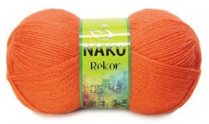 Fir de tricotat sau crosetat - Fire tip mohair din acril premium Nako REKOR PORTOCALIU 11255