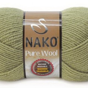 Fir de tricotat sau crosetat - Fire tip mohair din lana 100% Nako PURE WOOL VERDE 268