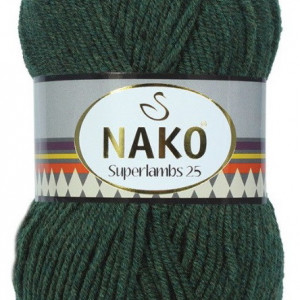 Fir de tricotat sau crosetat - Fire tip mohair din lana 25% si acril 75% Nako Superlambs 25 VERDE 3255