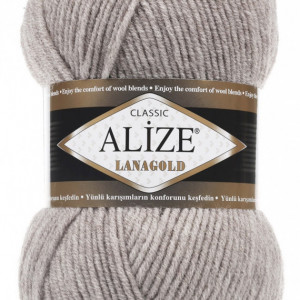 Fir de tricotat sau crosetat - Fire tip mohair din lana 49% si acril 51% Alize Lanagold Bej 207