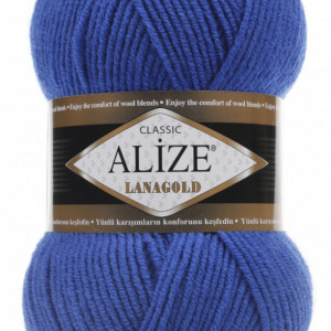 Fir de tricotat sau crosetat - Fire tip mohair din lana 49% si acril 51% Alize Lanagold Albastru 141