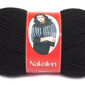 Fir de tricotat sau crosetat - Fire tip mohair din lana 50% si acril 50% Nakolen NEGRU 217