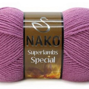 Fir de tricotat sau crosetat - Fire tip mohair din lana 50% si acril 50% Nako Superlambs Special MOV 1048