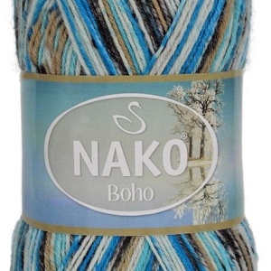 Fir de tricotat sau crosetat - Fire tip mohair din lana si polyamida Nako BOHO mix 32843