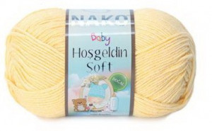 Fir de tricotat sau crosetat - Fire amestec BAMBUS + POLIAMIDA NAKO Hoşgeldin Soft GALBEN 215