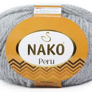 Fir de tricotat sau crosetat - Fire din amestec alpaca, lana si acril Nako Peru - GRI COD 195