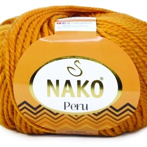 Fir de tricotat sau crosetat - Fire din amestec alpaca, lana si acril Nako Peru - GALBEN COD 5419
