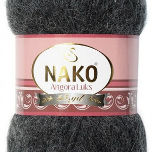 Fir de tricotat sau crosetat - Fire tip mohair acril NAKO ANGORA LUKS GRI 23328