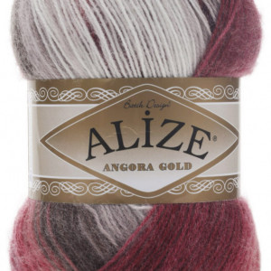 Fir de tricotat sau crosetat - Fire tip mohair din acril Alize Angora Gold Batik degrade 1984