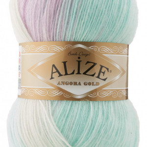 Fir de tricotat sau crosetat - Fire tip mohair din acril Alize Angora Gold Batik degrade 6620