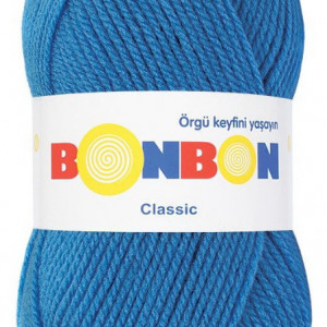 Fir de tricotat sau crosetat - Fire tip mohair din acril BONBON CLASIC ALBASTRU 98558